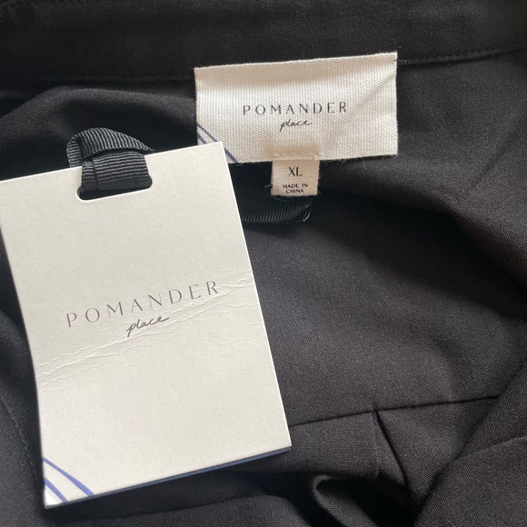 Pomander Place Black Annalise Dress Mini Long Sleeve Pleated Size XL NEW - Picture 9 of 11